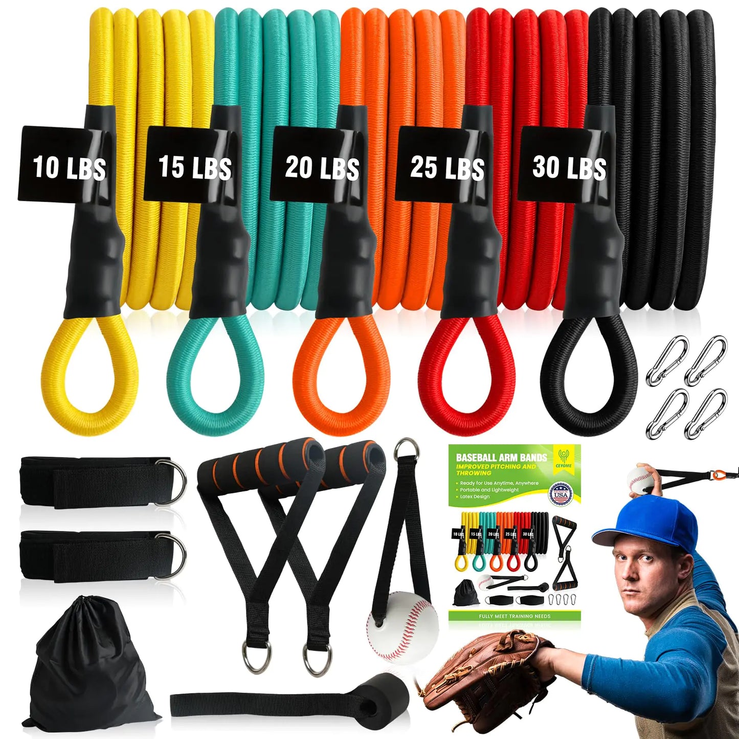Professional Baseball Resistance Training System - 5-Level Adjustable