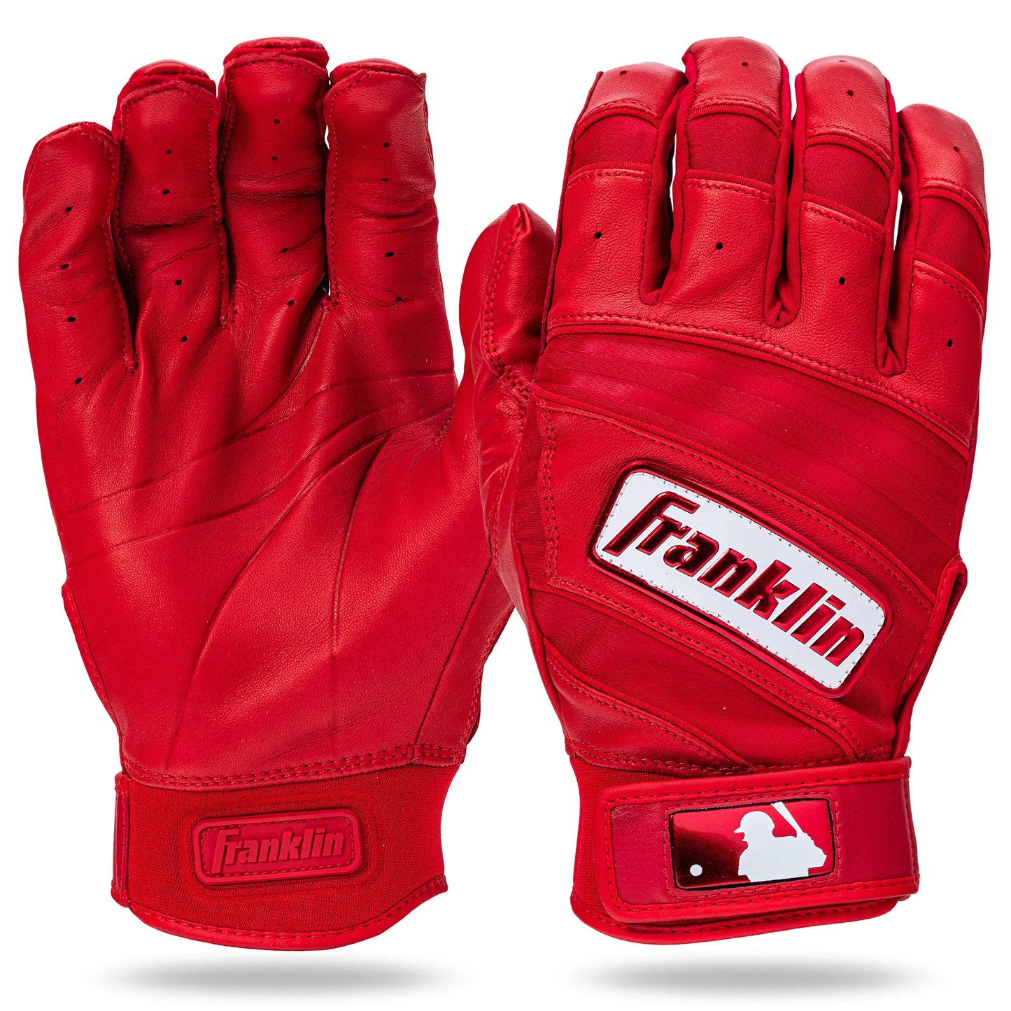 Franklin Sports MLB Baseball Batting Gloves - Natural II Batting Gloves for Baseball + Softball - Adult + Youth Pairs - Red - Adult Small