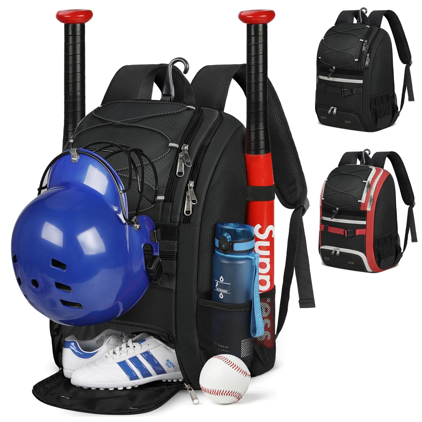 Professional Baseball Equipment Backpack with Helmet Strap