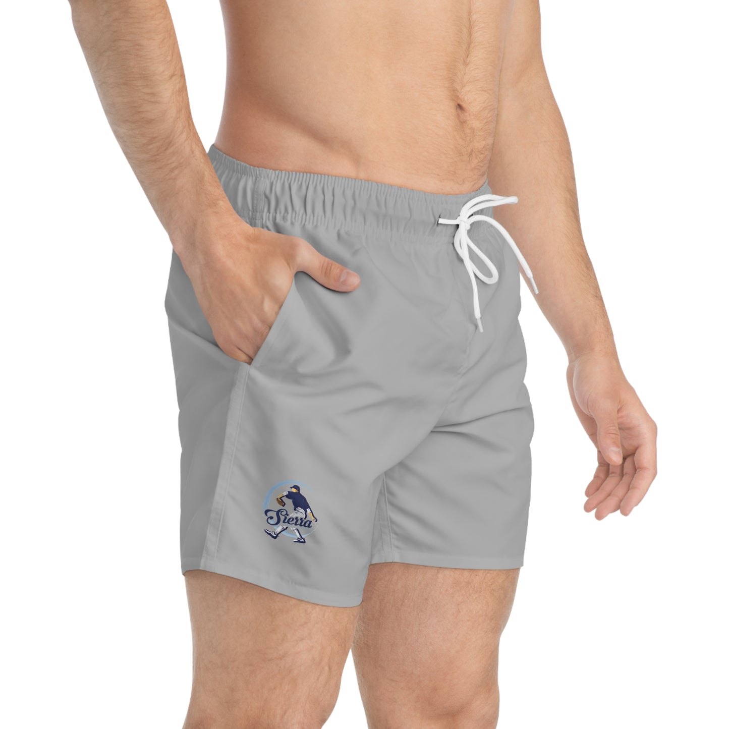 Stylish Men's Swim Trunks with Retro Dolphin Design - Perfect for Summer Beach Days