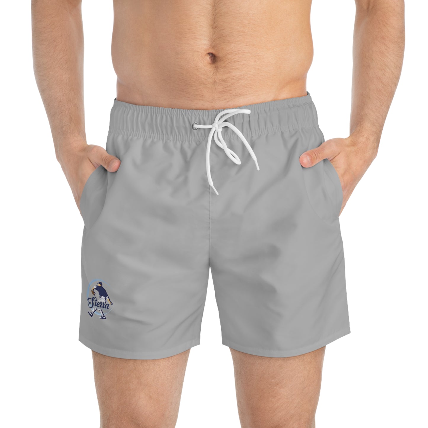 Stylish Men's Swim Trunks with Retro Dolphin Design - Perfect for Summer Beach Days