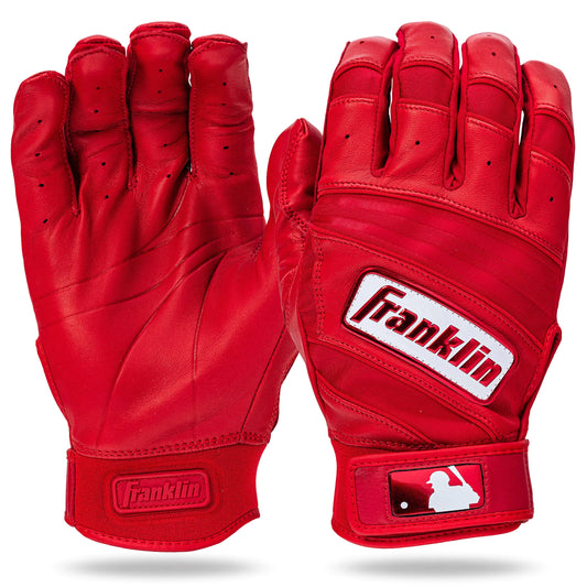 Franklin Sports MLB Baseball Batting Gloves - Natural II Batting Gloves for Baseball + Softball - Adult + Youth Pairs - Red - Adult Small