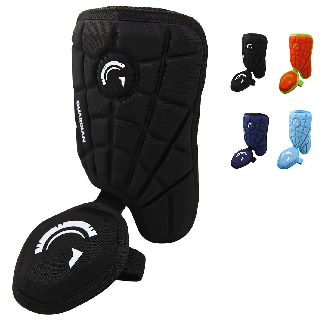 Guardian Baseball Leg Guard Youth and Adult | Right & Left Handed Hitters | Baseball Shin Guards Batting | Ankle Guard | Adjustable | Lightweight Flexible Black