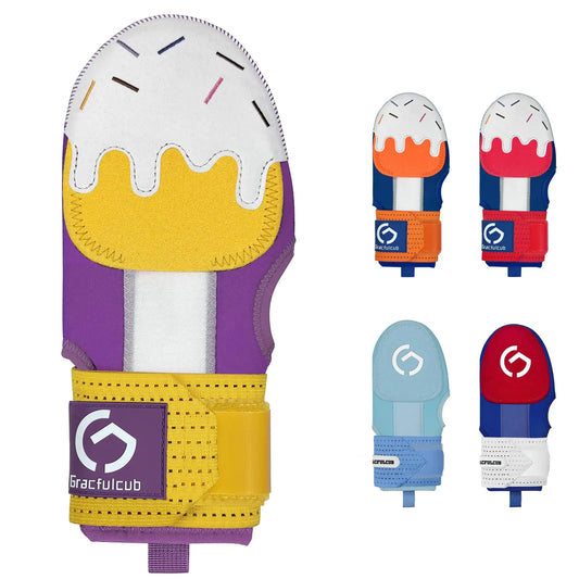 Gracfulcub Sliding Mitt Baseball Sliding Mitt Sliding Glove Baseball Softball Guard Ergonomic Design Baseball Sliding Mitt Protect Fingers for Base Running (Ice RoyalSunshine Left Hand Wear)