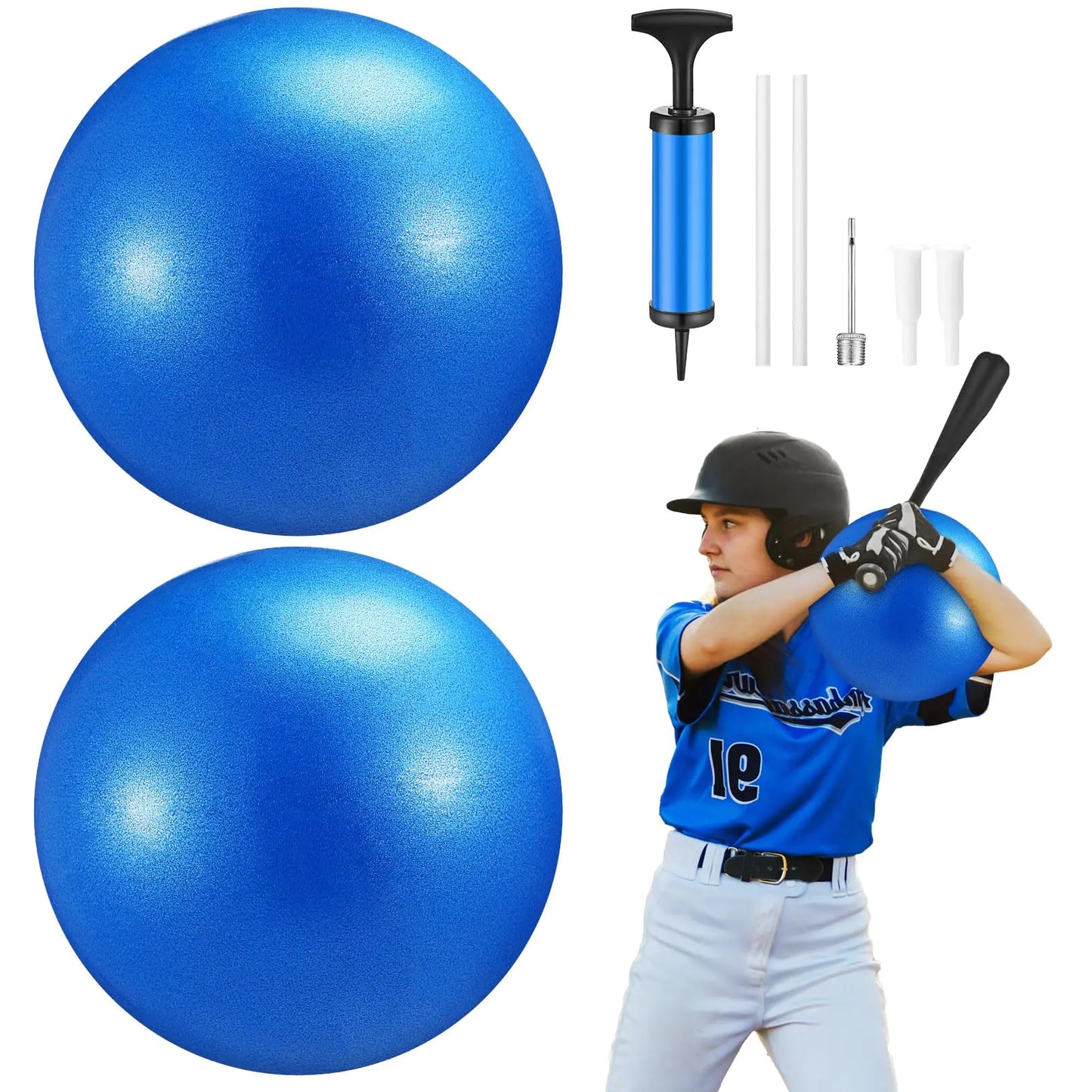 Connection Ball Baseball Softball Batting Trainer Improve Arm Action Hitting & Pitching Efficiency Connection Ball for Baseball (Blue)